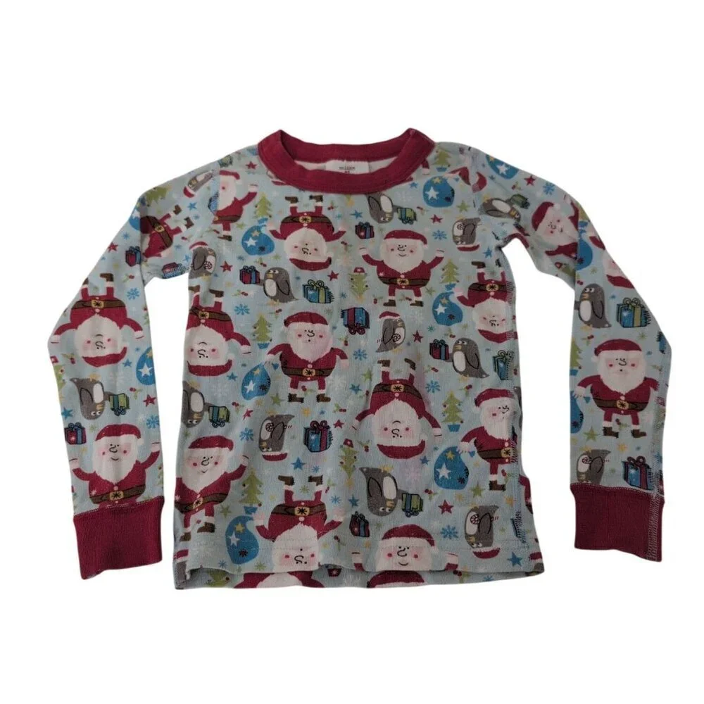 Hanna Andersson 110 Santa Pajama Set Kid Size 5 Organic Cotton Christmas Penguin